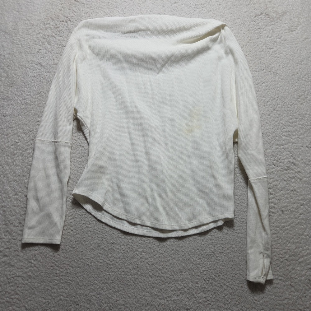 Free People Women's Ivory Fuji Off‎ the Shoulder Thermal Top Size XL - Picture 8 of 10